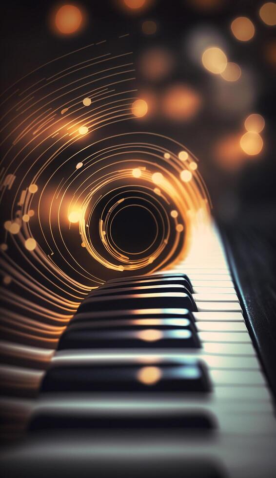 Musical Vortex An Abstract Composition of Piano Keys Representing Sound Waves photo