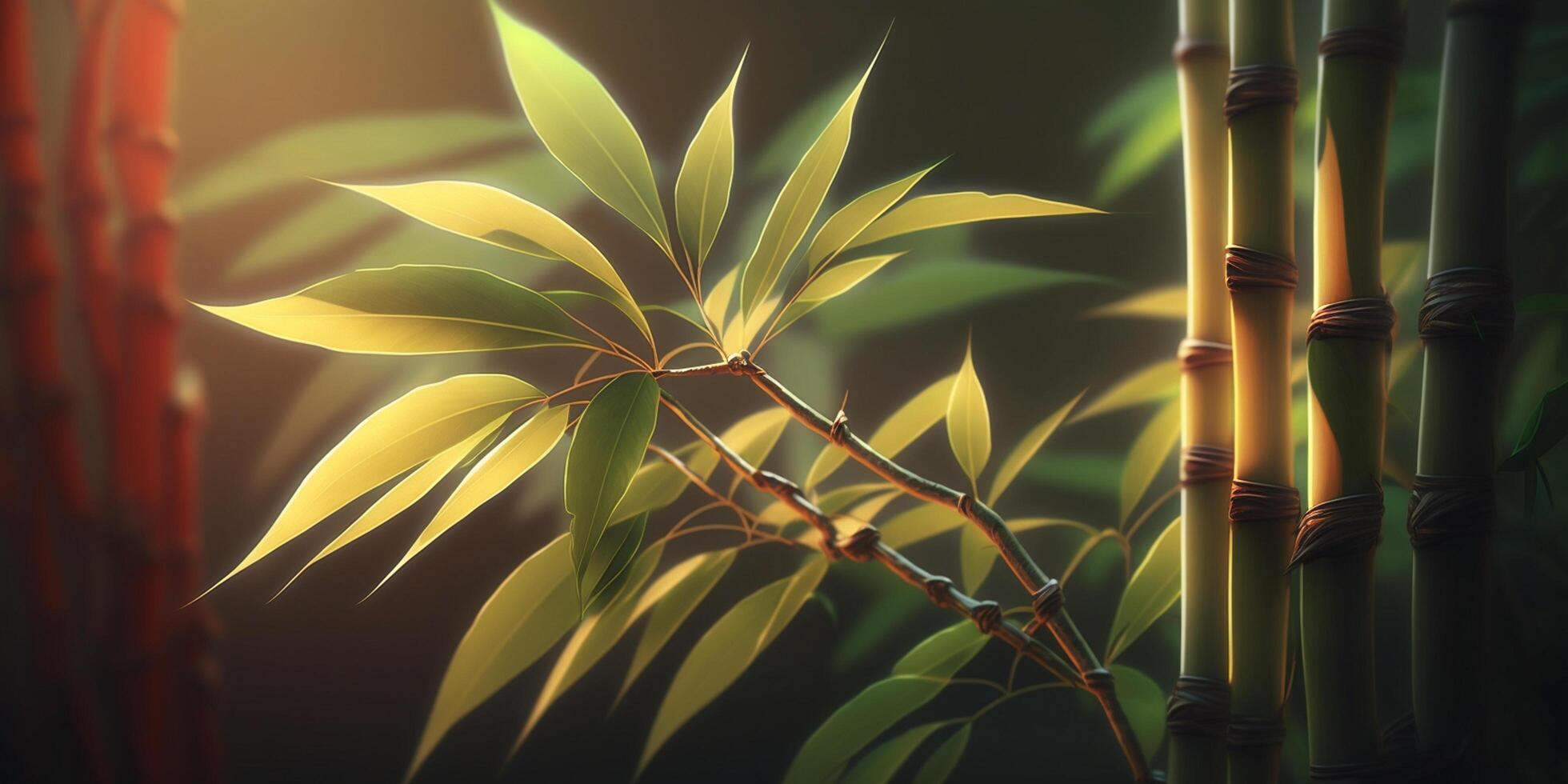 ilustración de bambú en luz de sol spa relajarse ai generado contenido ai generado foto