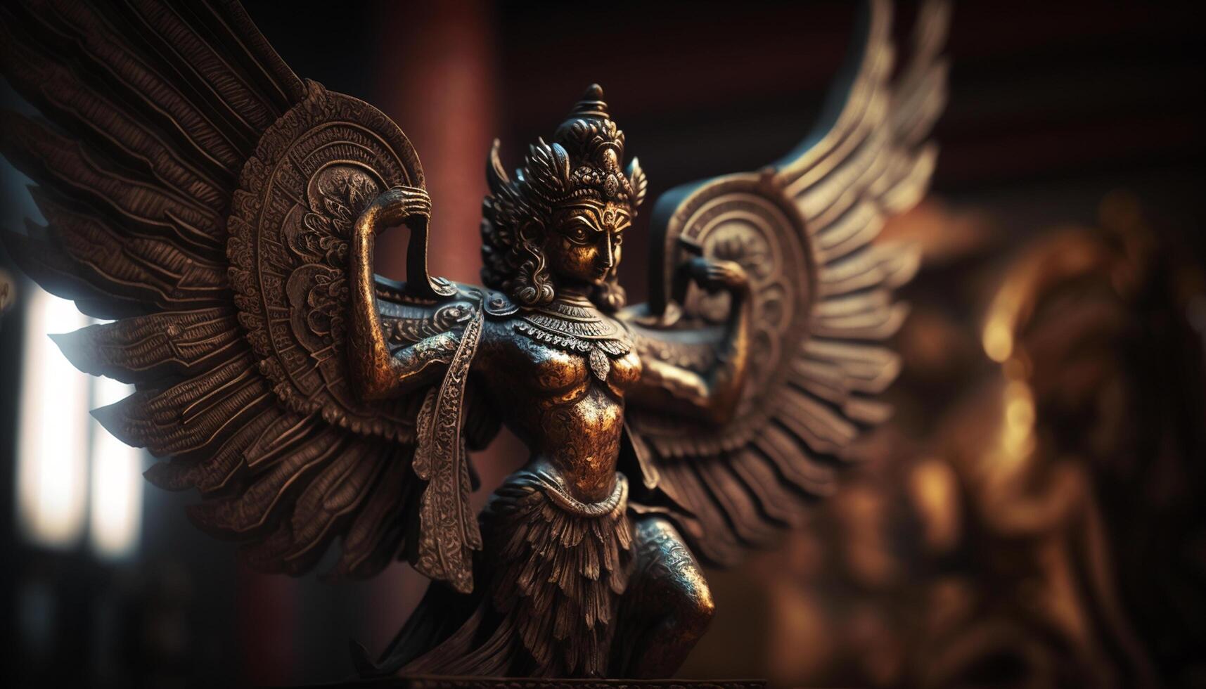 Majestic Garuda Sculpture Symbol of Power and Devotion in Indian Mythology photo