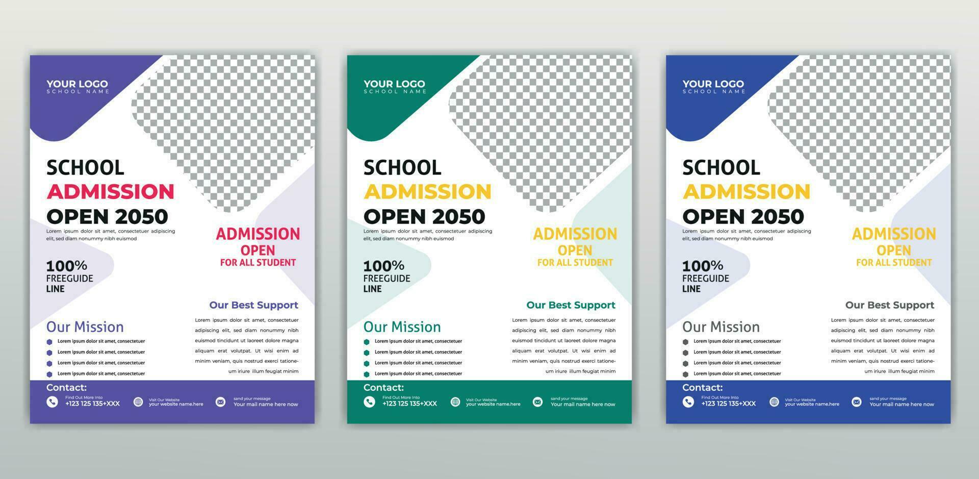 School admission flyer design, kids education leaflet brochure, cover layout School Admission Open Flyer Design Template Vector Education Center poster, Kids Education Flyer Template.