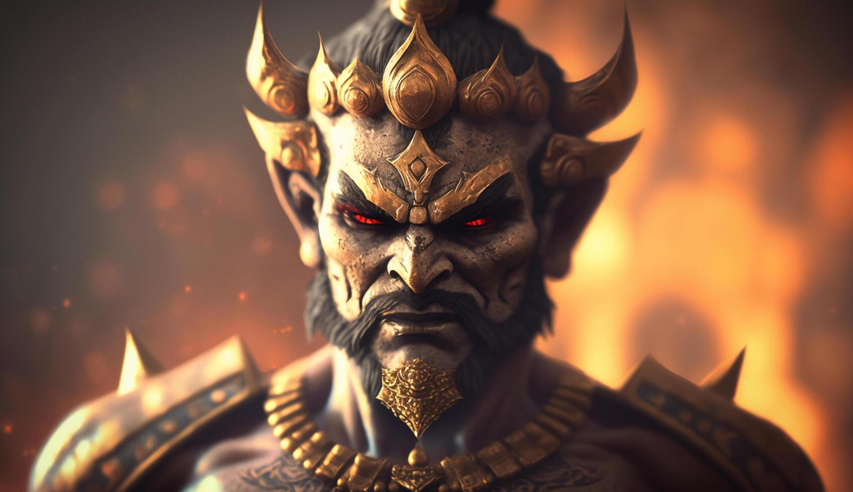 The Mighty Ravana A Stunning Portrait of the Mythical Indian Demon King photo