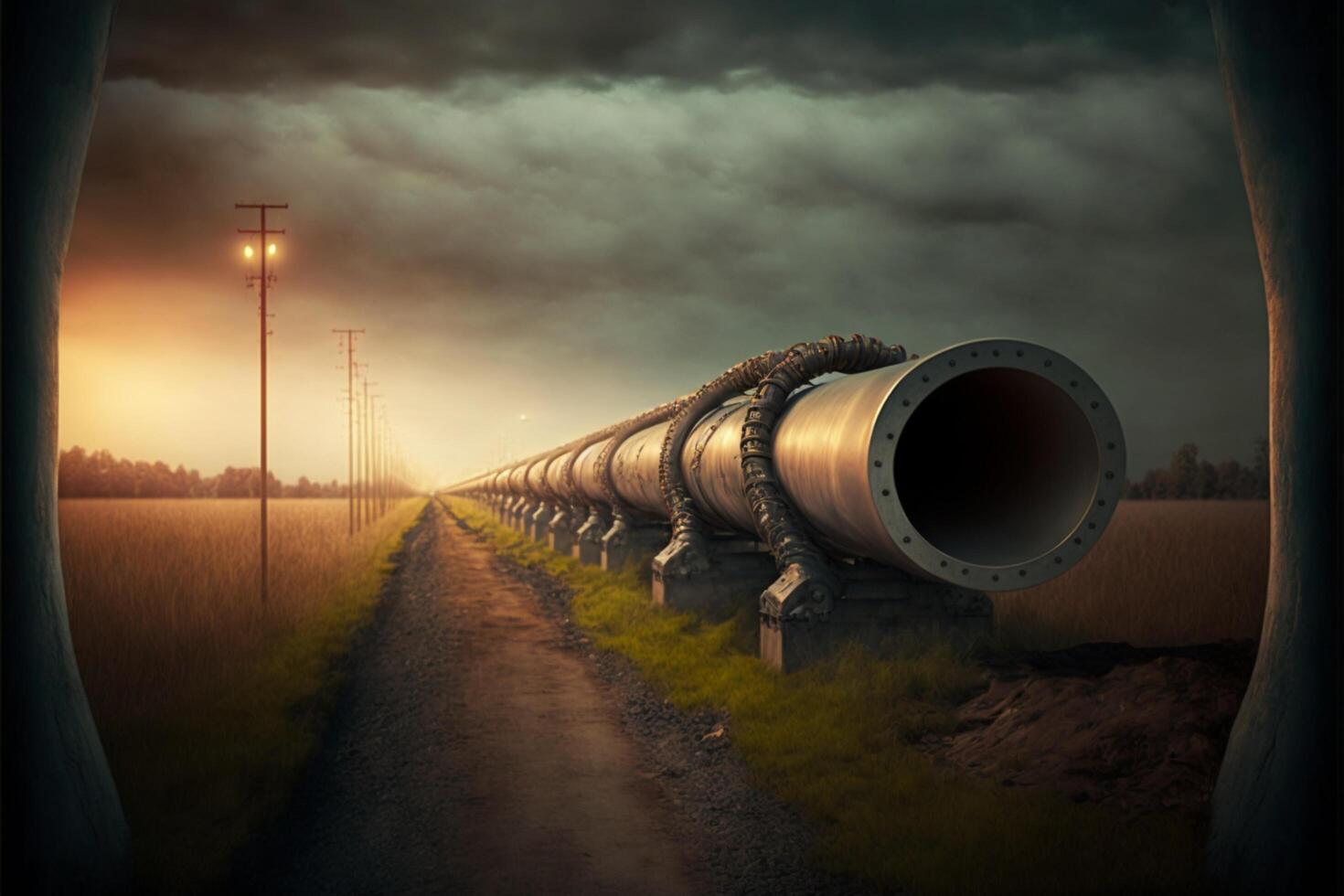 Construction of a New Gas Pipeline in the Desert Progress in the Arid Wilderness photo