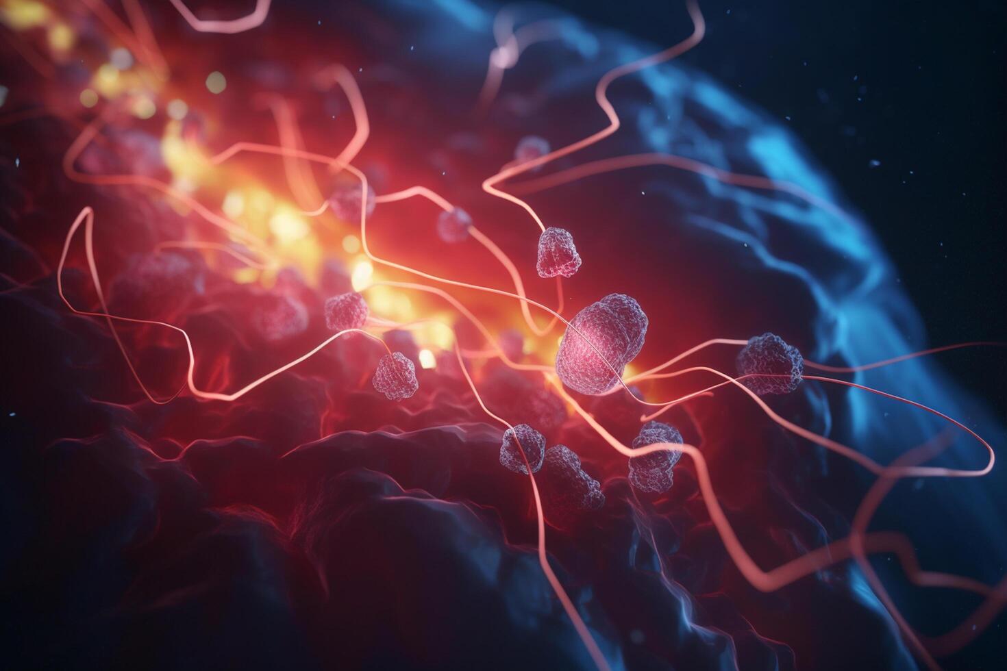Colorful 3D Illustration of Digestion Process on a Microscopic Scale photo