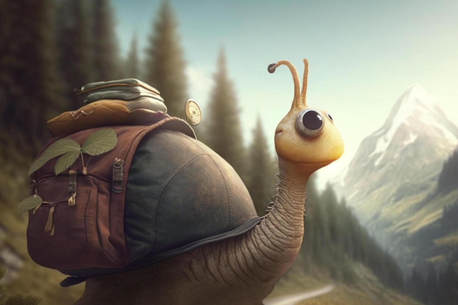 A snail sets off on great adventures photo