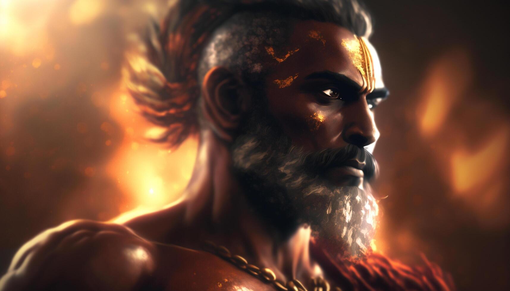 Portrait of Rama, the Hero of the Epic Ramayana photo