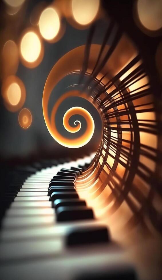 Musical Vortex An Abstract Composition of Piano Keys Representing Sound Waves photo