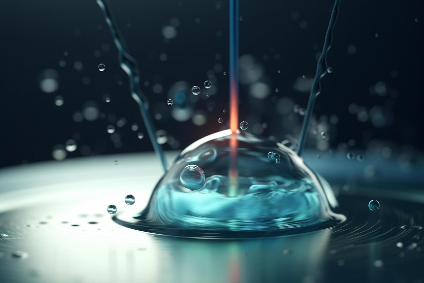 Colorful 3D Illustration Depicting the Process of Electrolysis in a Chemical Cell photo