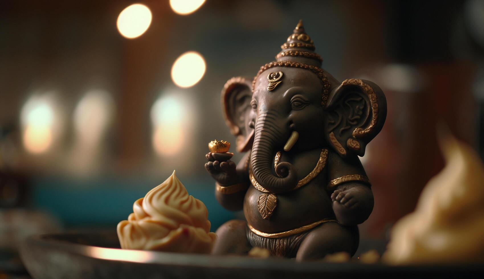 Glorious Elephant Sculpture Commemorating Ganesh Chaturthi Festival photo