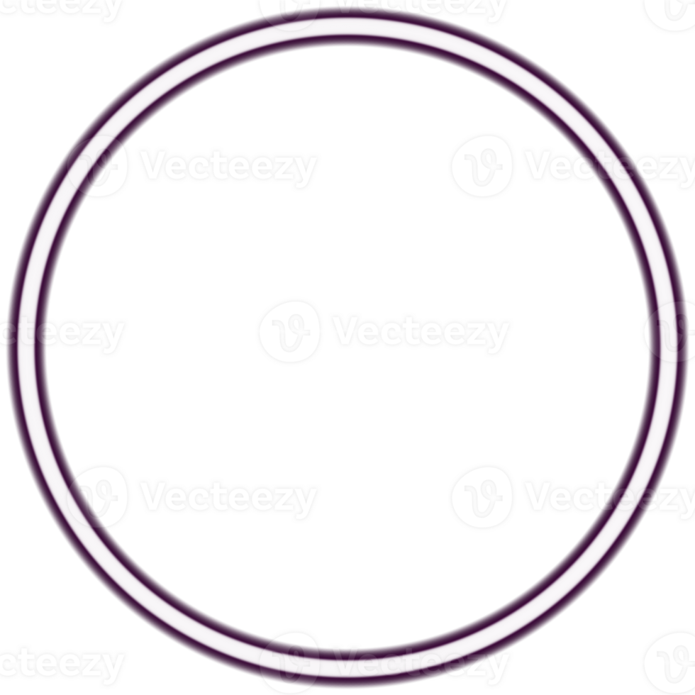 Glowing neon circle for your decoration. Neon light, round frame, blank space for text, ultraviolet spectrum, ring symbol, halo. png