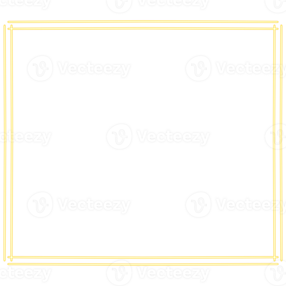 Glowing neon square for your decoration. Neon light, square frame, blank space for text, ultraviolet spectrum. png