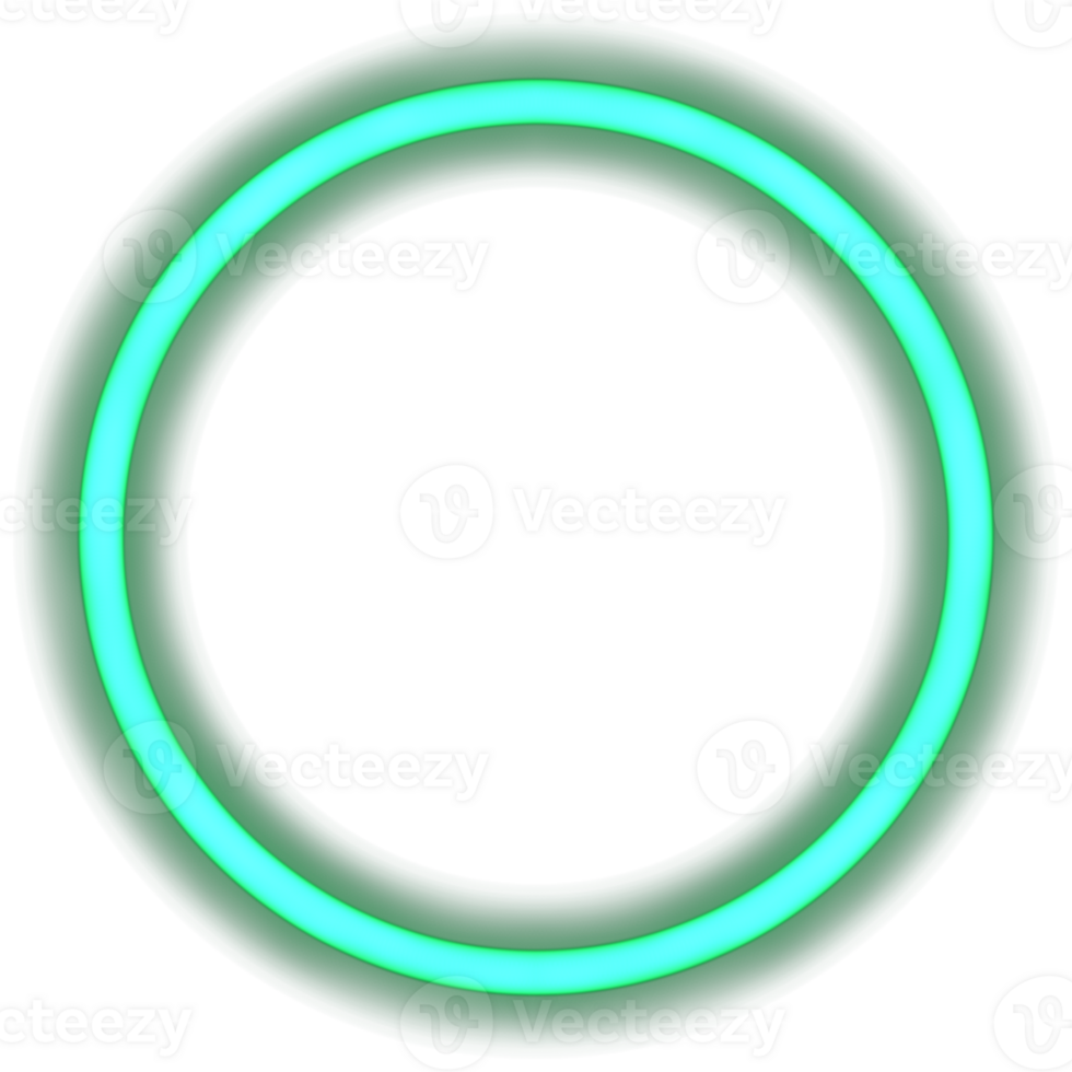 Glowing neon circle for your decoration. Neon light, round frame, blank space for text, ultraviolet spectrum, ring symbol, halo. png