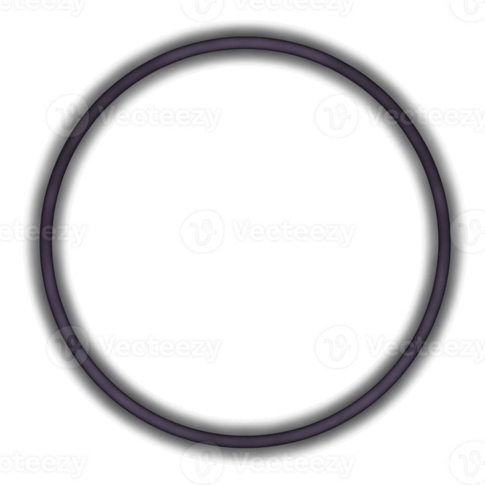 Glowing neon circle for your decoration. Neon light, round frame, blank space for text, ultraviolet spectrum, ring symbol, halo. png