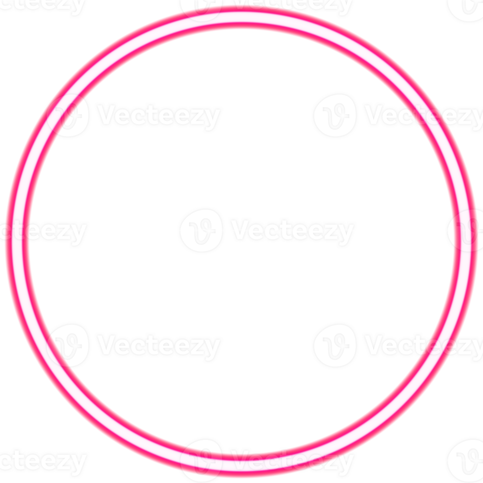 raggiante neon cerchio per il tuo decorazione. neon luce, il giro telaio, vuoto spazio per testo, ultravioletto spettro, squillare simbolo, alone. png