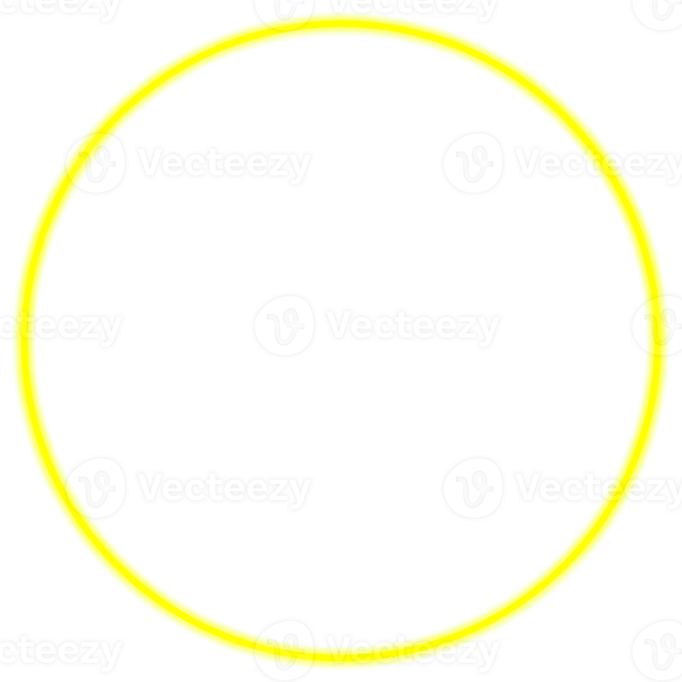 Glowing neon circle for your decoration. Neon light, round frame, blank space for text, ultraviolet spectrum, ring symbol, halo. png