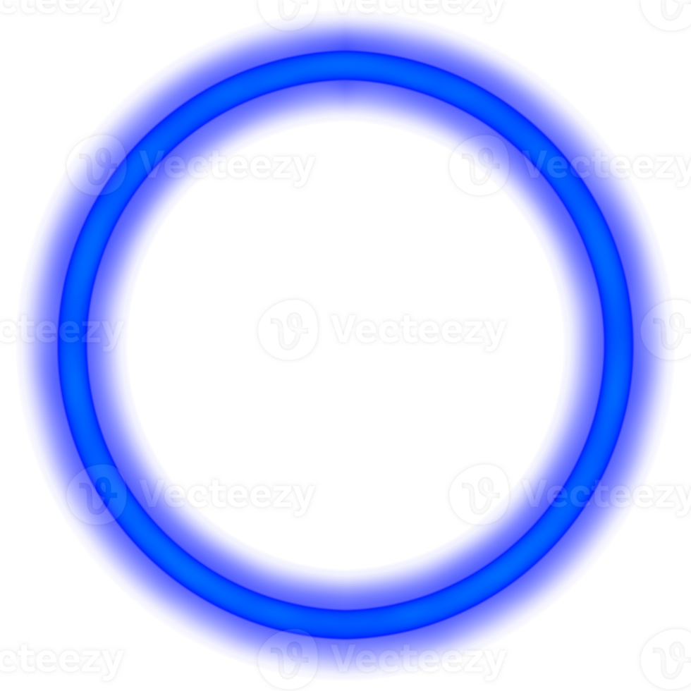 Glowing neon circle for your decoration. Neon light, round frame, blank space for text, ultraviolet spectrum, ring symbol, halo. png