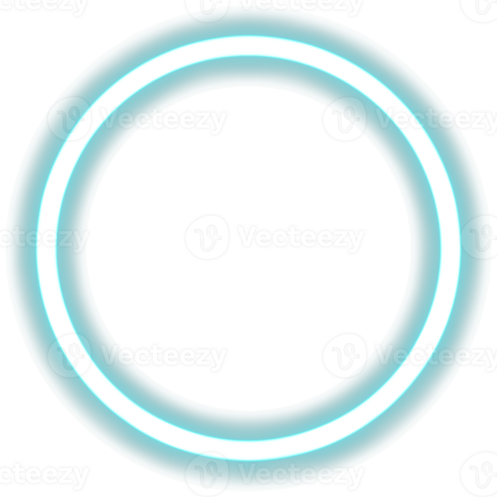 Glowing neon circle for your decoration. Neon light, round frame, blank space for text, ultraviolet spectrum, ring symbol, halo. png