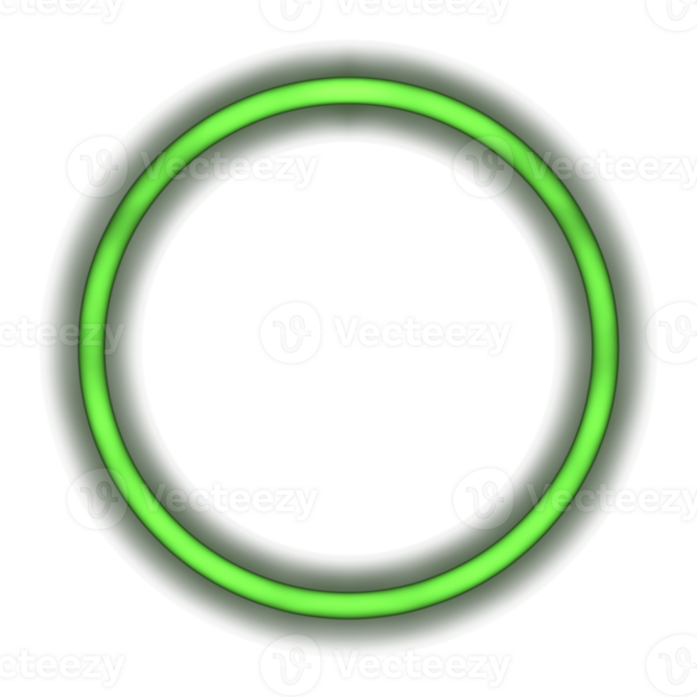 lysande neon cirkel för din dekoration. neon ljus, runda ram, tom Plats för text, ultraviolett spektrum, ringa symbol, halo. png