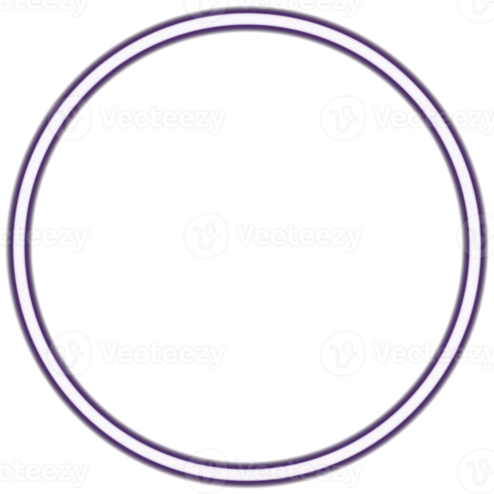 Glowing neon circle for your decoration. Neon light, round frame, blank space for text, ultraviolet spectrum, ring symbol, halo. png