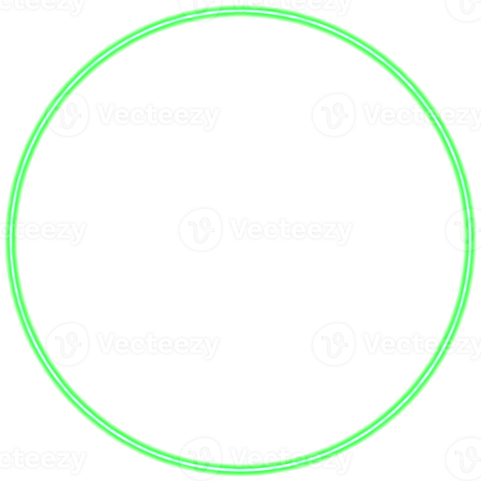Glowing neon circle for your decoration. Neon light, round frame, blank space for text, ultraviolet spectrum, ring symbol, halo. png