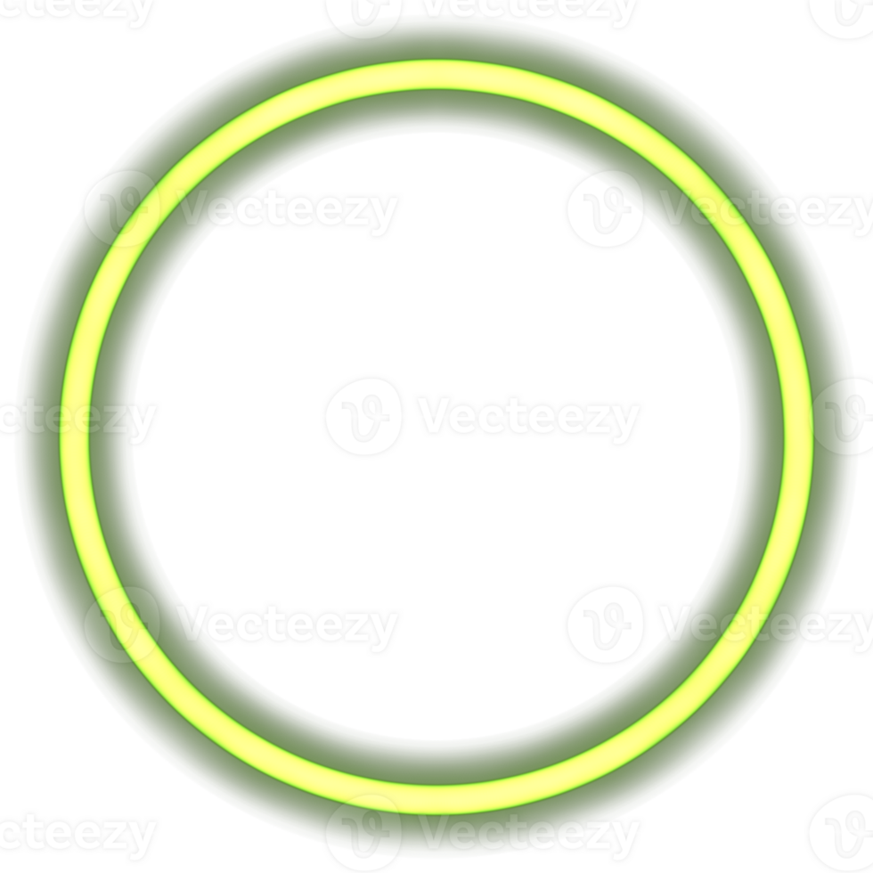 Glowing neon circle for your decoration. Neon light, round frame, blank space for text, ultraviolet spectrum, ring symbol, halo. png