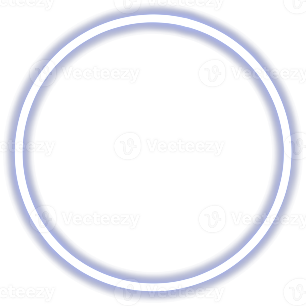 Glowing neon circle for your decoration. Neon light, round frame, blank space for text, ultraviolet spectrum, ring symbol, halo. png