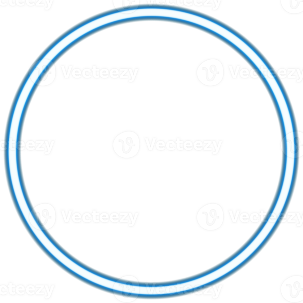 Glowing neon circle for your decoration. Neon light, round frame, blank space for text, ultraviolet spectrum, ring symbol, halo. png