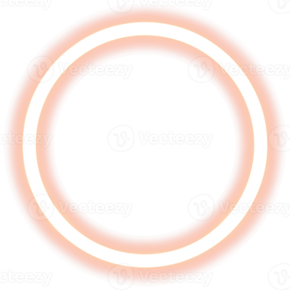 Glowing neon circle for your decoration. Neon light, round frame, blank space for text, ultraviolet spectrum, ring symbol, halo. png