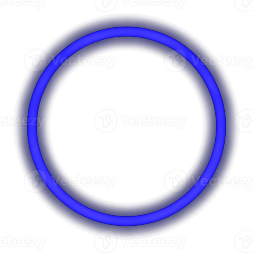 lysande neon cirkel för din dekoration. neon ljus, runda ram, tom Plats för text, ultraviolett spektrum, ringa symbol, halo. png