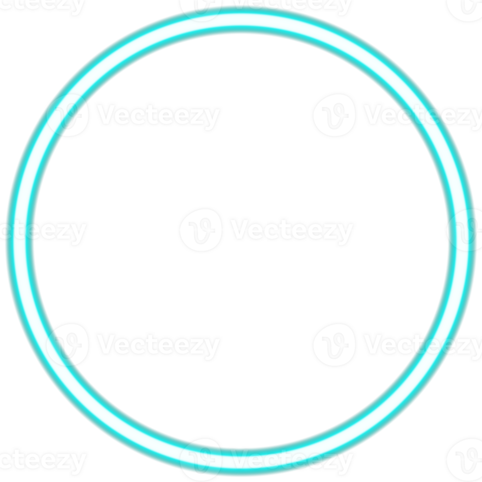 Glowing neon circle for your decoration. Neon light, round frame, blank space for text, ultraviolet spectrum, ring symbol, halo. png