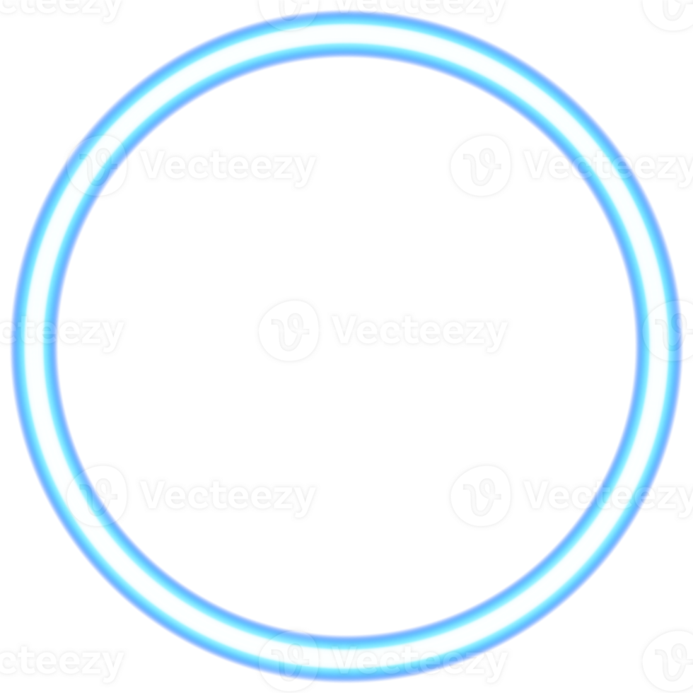 Glowing neon circle for your decoration. Neon light, round frame, blank space for text, ultraviolet spectrum, ring symbol, halo. png