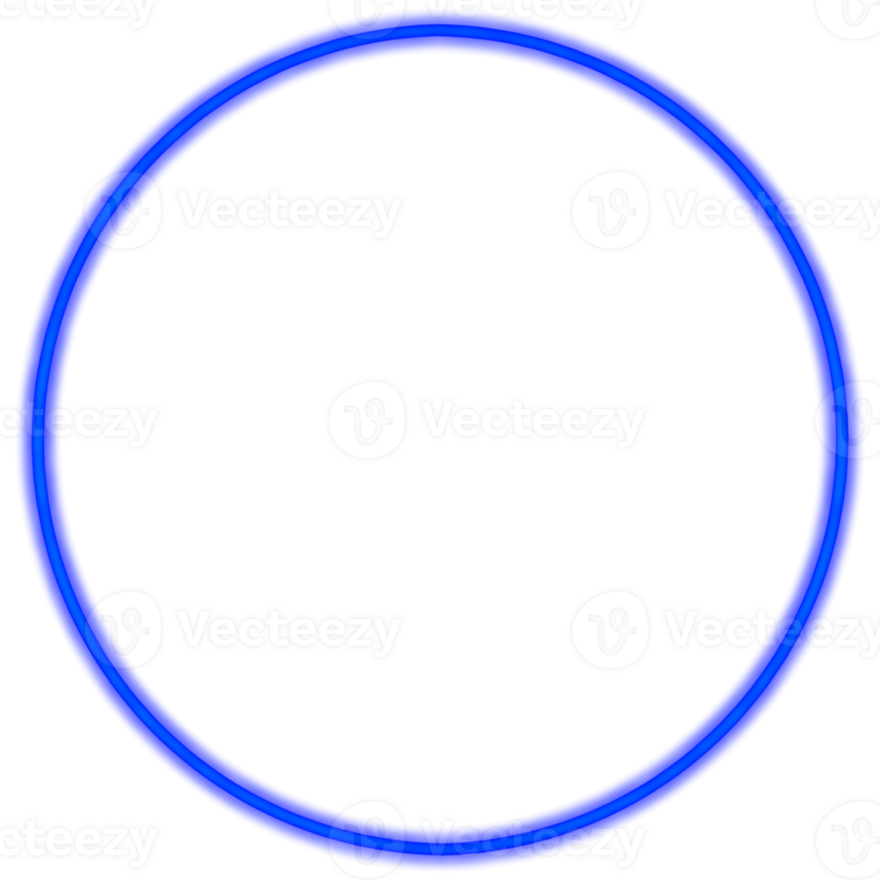 Glowing neon circle for your decoration. Neon light, round frame, blank space for text, ultraviolet spectrum, ring symbol, halo. png
