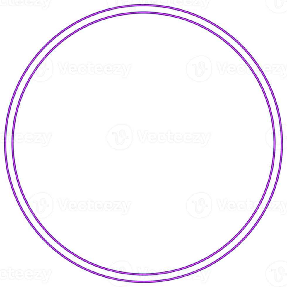 Glowing neon circle for your decoration. Neon light, round frame, blank space for text, ultraviolet spectrum, ring symbol, halo. png