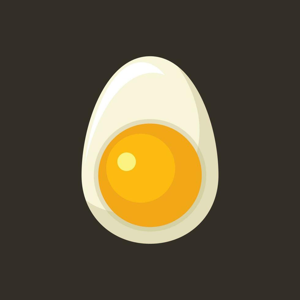 Boiled Egg, Isolated Background. vector