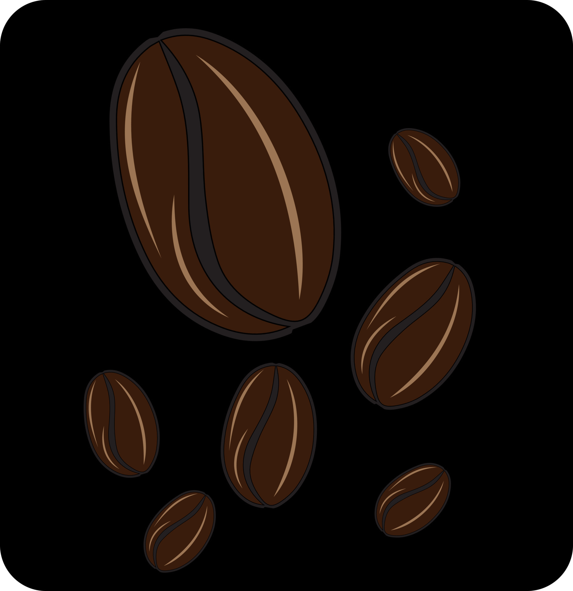 Coffee Beans Vector Graphics, Isolated Background. 24071770 Vector Art