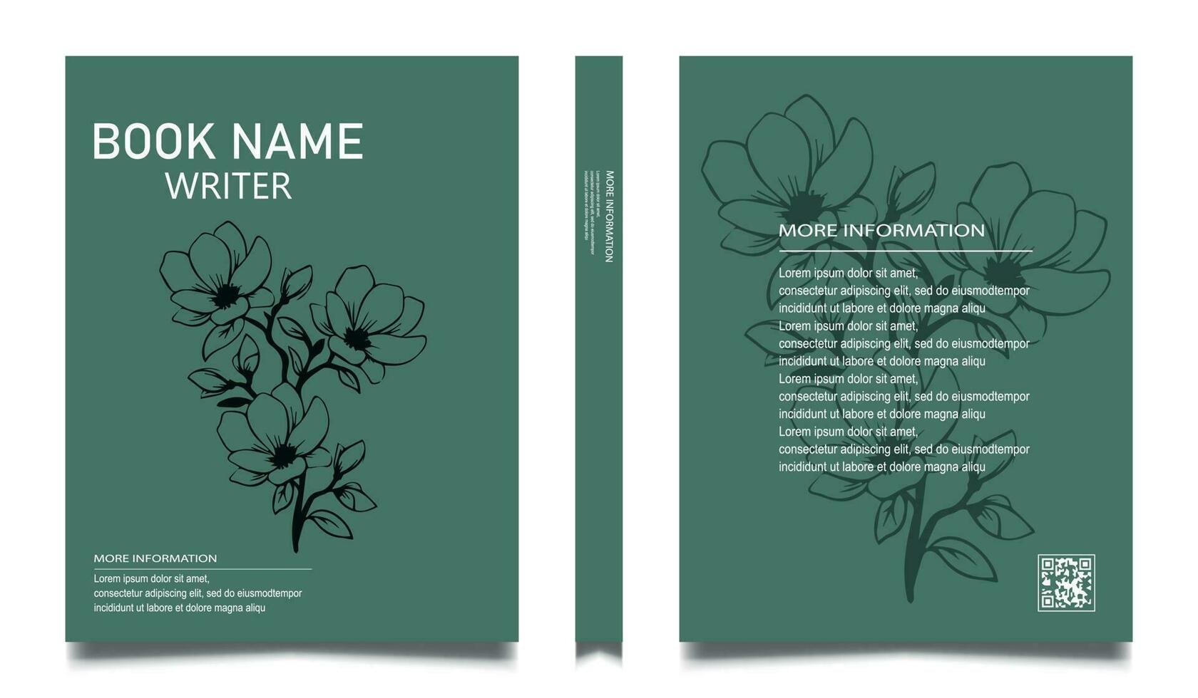 minimalist flower book cover design for magazine, stationary, headline. minimal stationery, education, journal book cover design. book mockup design. bookstore advertise, promotion, infographics cover vector