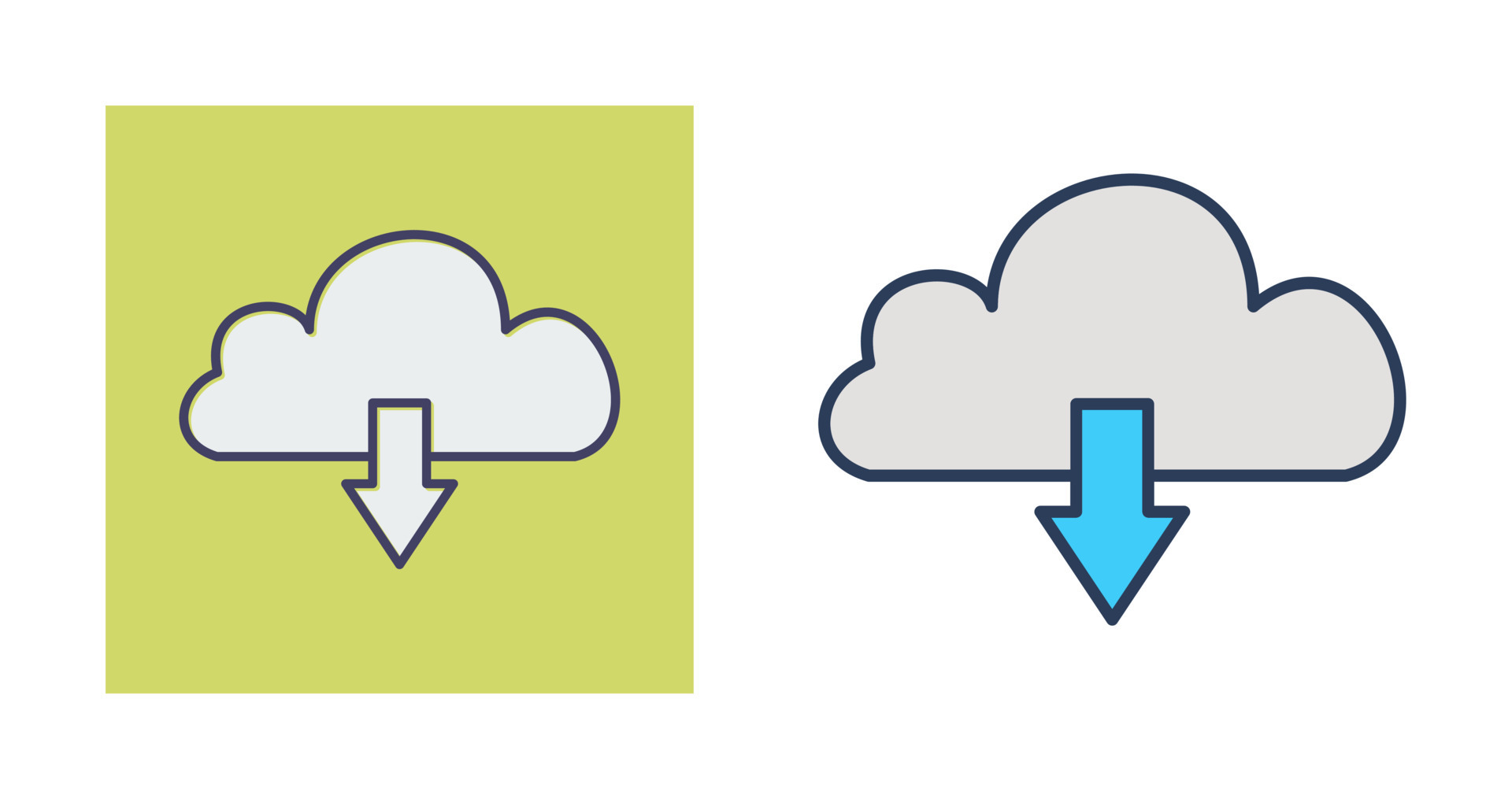 Cloud with downward arrow Vector Icon 24072020 Vector Art at Vecteezy