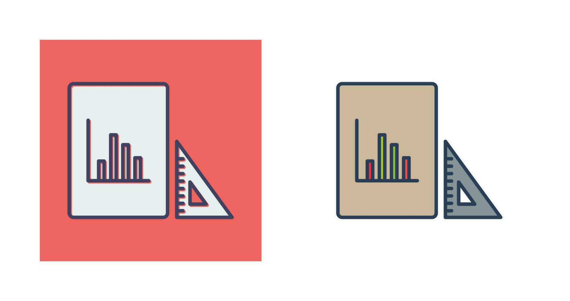 Set Square and Graph Vector Icon