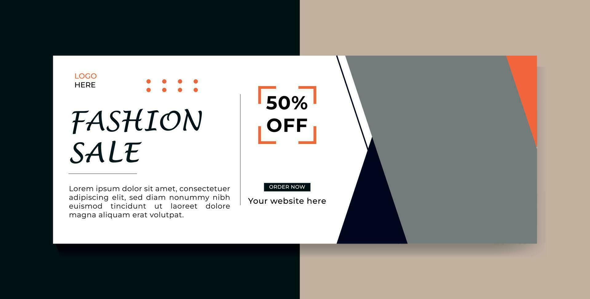 Fashion sale web banner template vector
