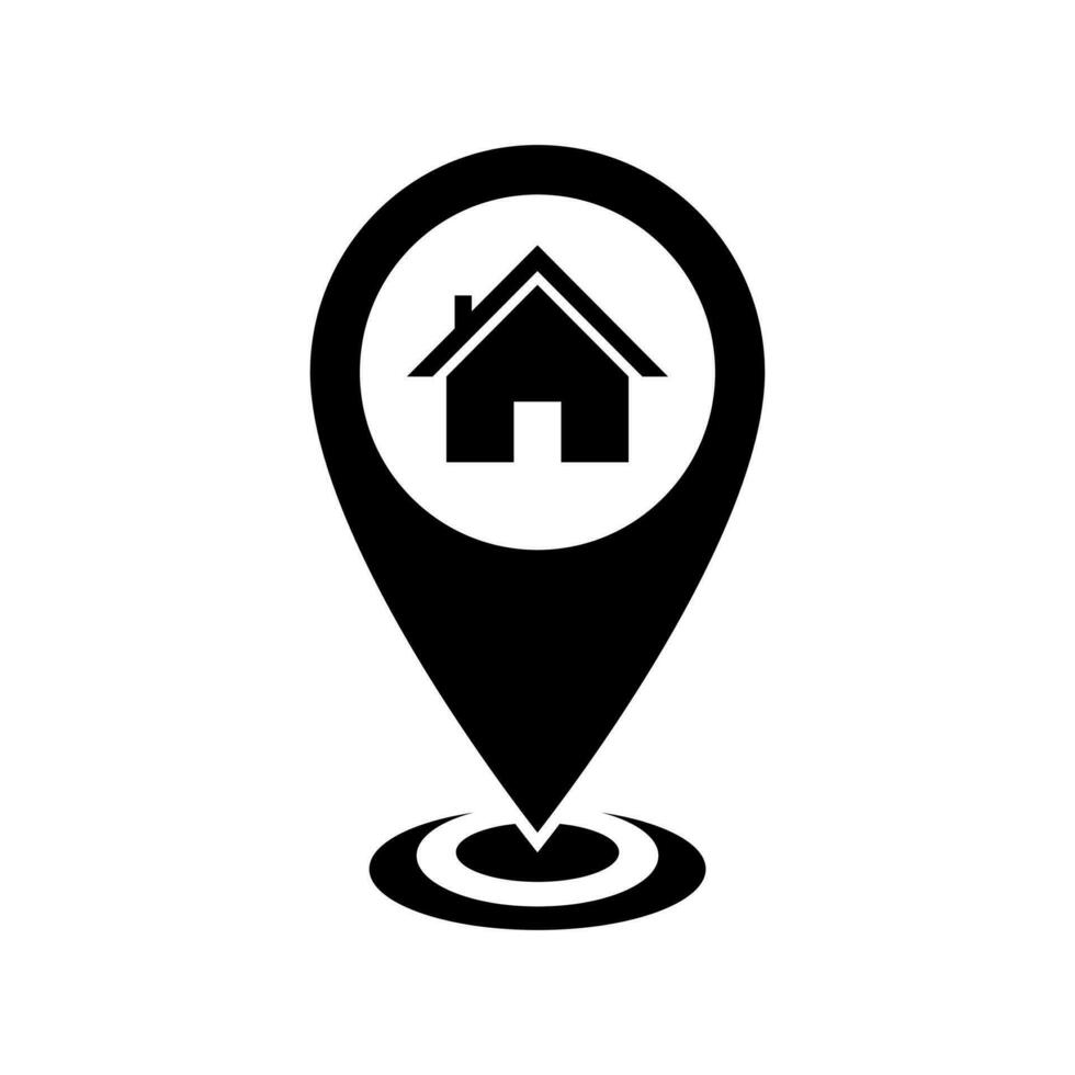 casa ubicación icono vector. hogar habla a mapa símbolo concepto vector