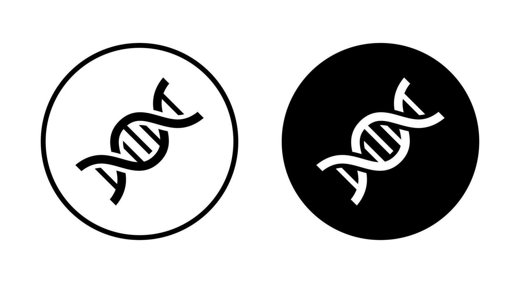 DNA helix icon vector. Genetic symbol isolated on circle background vector