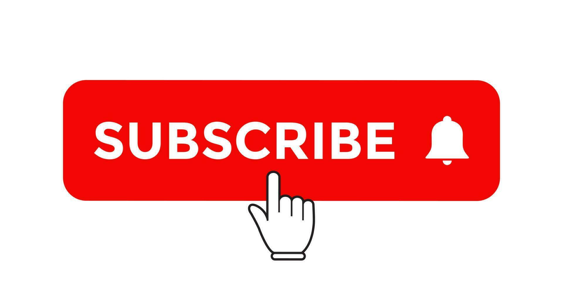 Subscribe button icon vector. Element for promote streaming channel vector