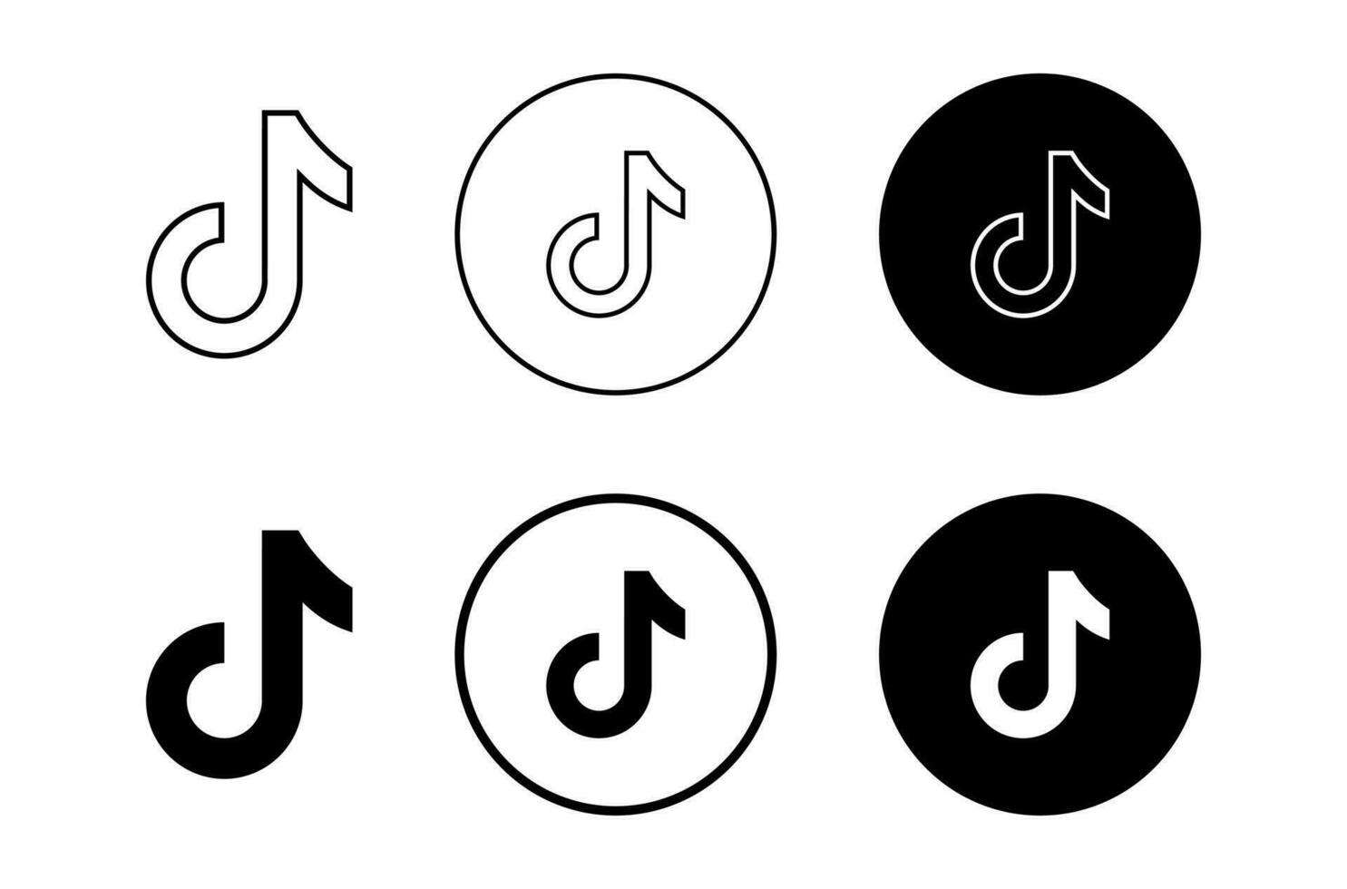 Tiktok icon logo. Social media symbol concept vector