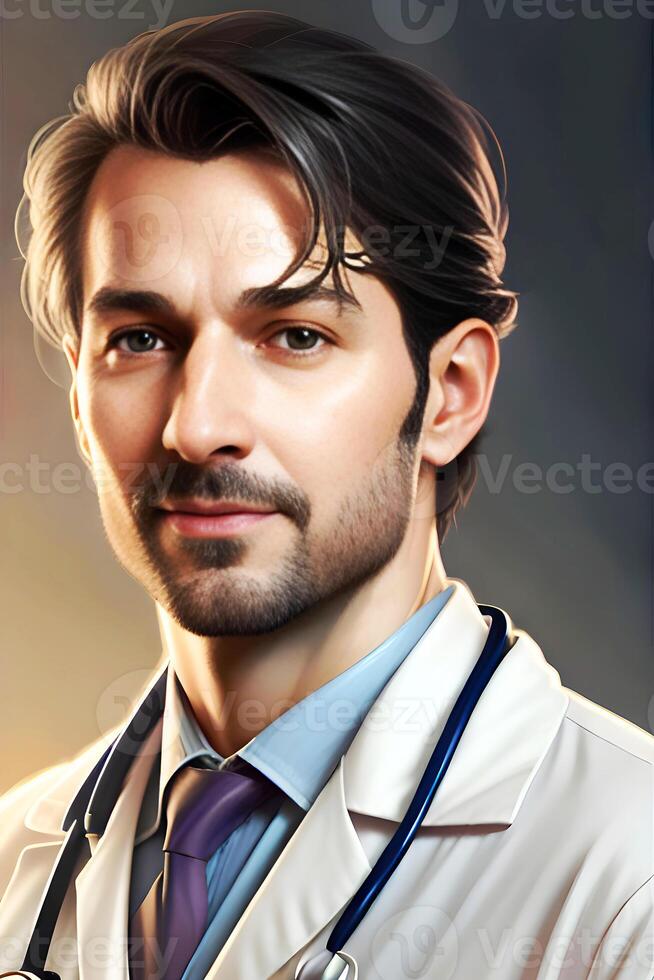 Portrait of a handsome young doctor photo