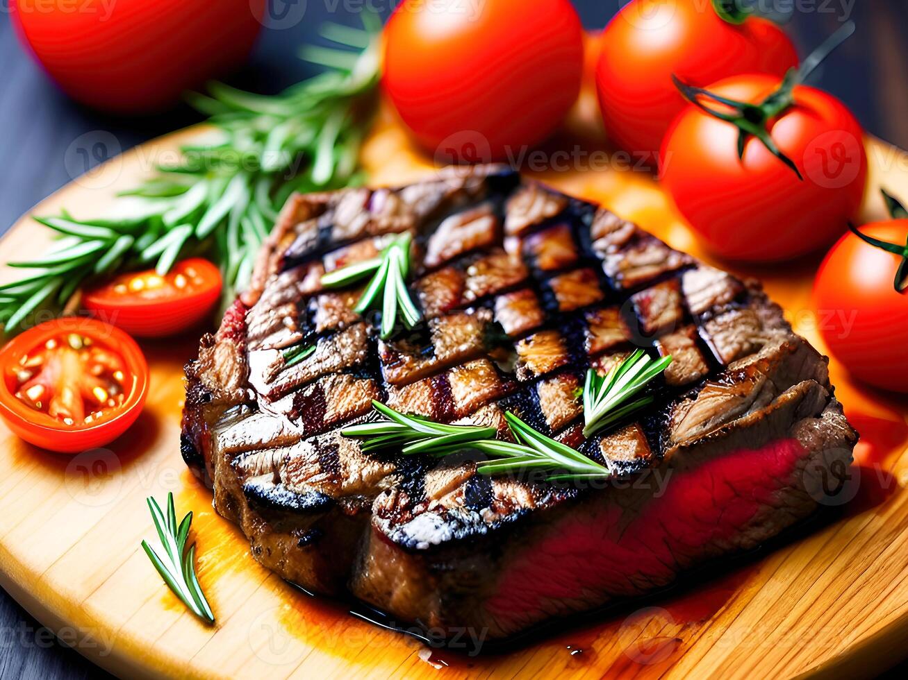 Grilled pork chops steak on the barbecue grill. . 24072331 Stock Photo