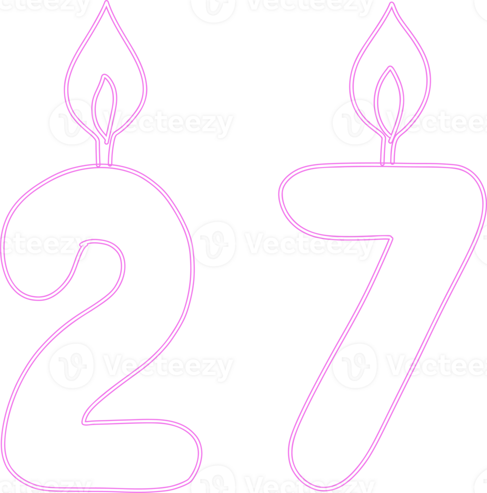 Number 27 with a candle. png