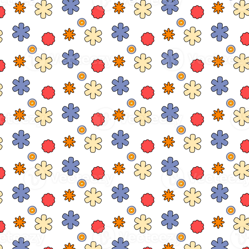 Background with flowers in the style of groovy. png