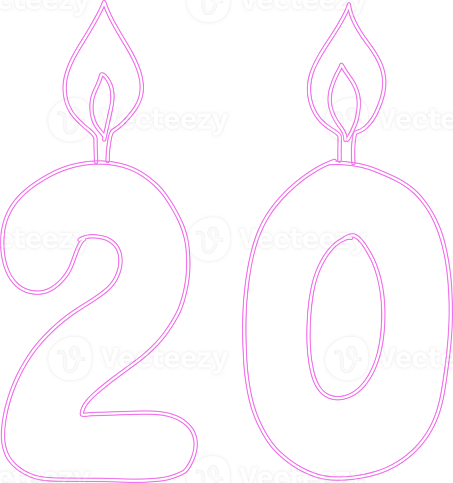 Number 20 with a candle. png
