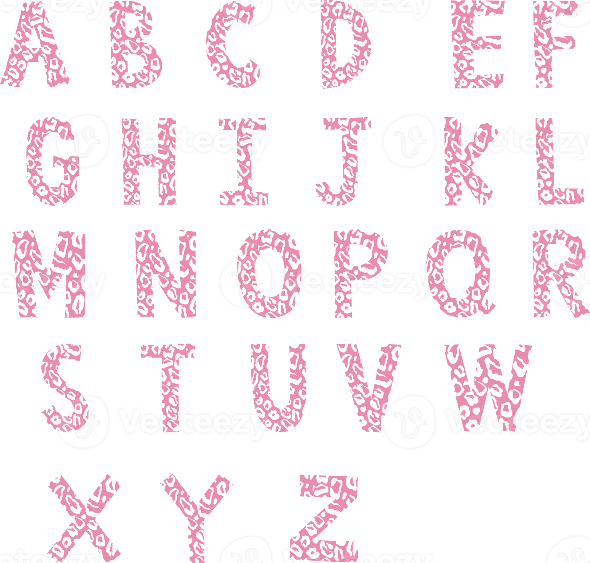 Alphabet pink leopard background pattern. 24072654 PNG
