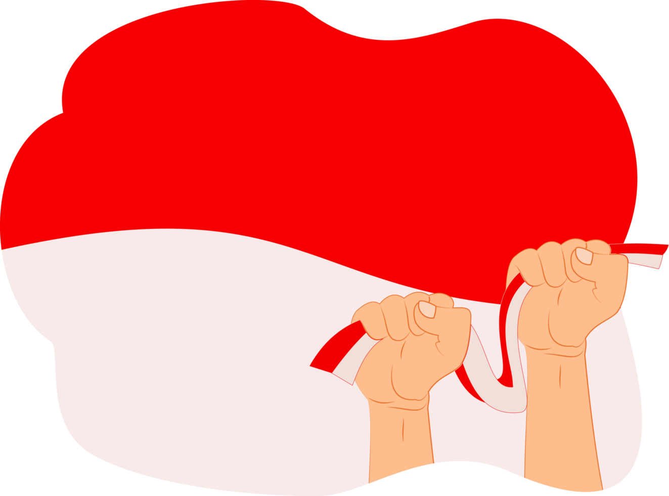 two hand holding indonesian flag. indonesian independence day png