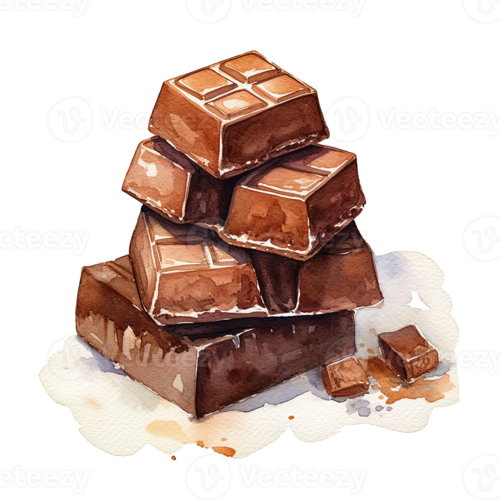 acuarela dulce chocolate. ilustración ai generativo png